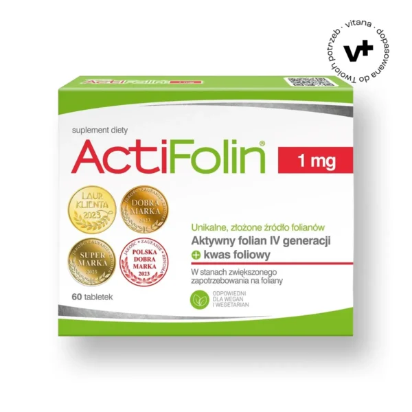 ActiFolin 1 mg, 60 tabletek – kompleksowy suplement folianów dla kobiet w ciąży i planujących ciążę