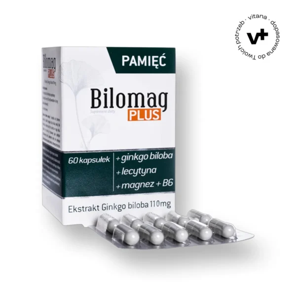 Bilomag Plus, 60 kapsułek - suplement diety wspierający funkcje mózgu i równowagę nerwową