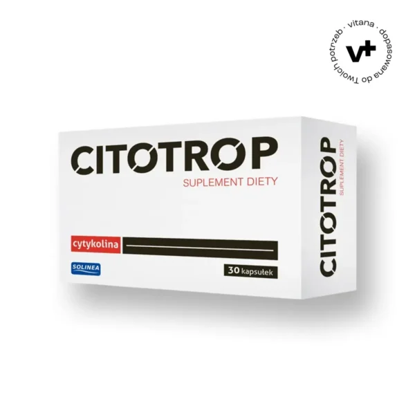 Citotrop - suplement diety z cytykoliną (250 mg na kapsułkę) wspierający pracę mózgu, pamięć i koncentrację, 30 kapsułek