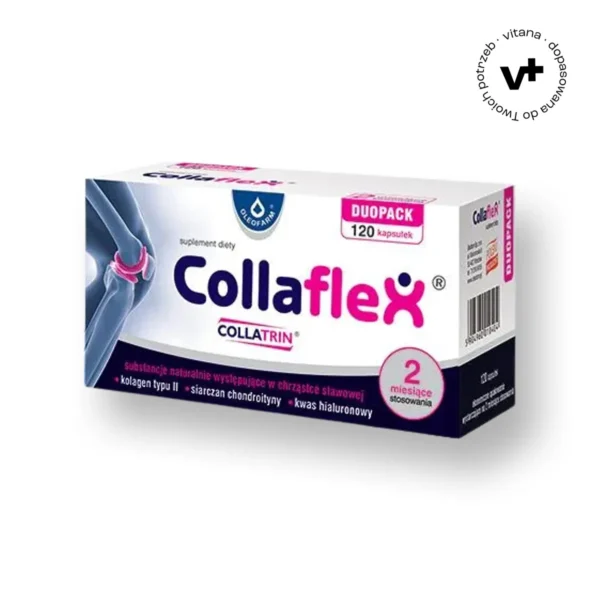 Collaflex, 60 kapsułek – suplement diety z kolagenem typu II, siarczanem chondroityny, kwasem hialuronowym i witaminą C dla zdrowia stawów