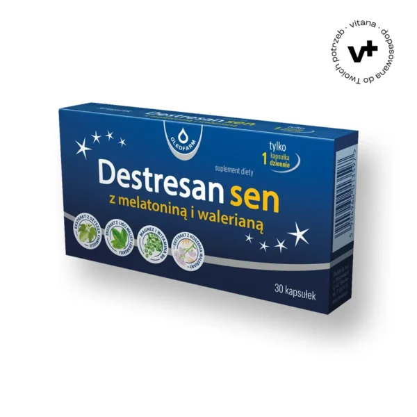 Destresan Sen z melatoniną i walerianą – suplement diety wspierający zdrowy sen i redukcję stresu