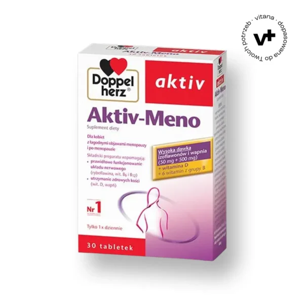 Doppelherz Aktiv Meno, 30 tabletek - suplement diety z izoflawonami sojowymi i witaminami z grupy B dla kobiet w okresie menopauzy