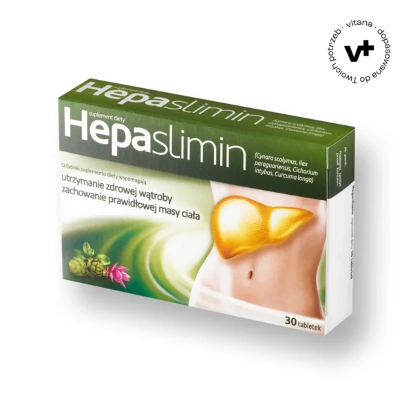 Hepaslimin – suplement diety wspierający pracę wątroby i metabolizm lipidów, 30 tabletek