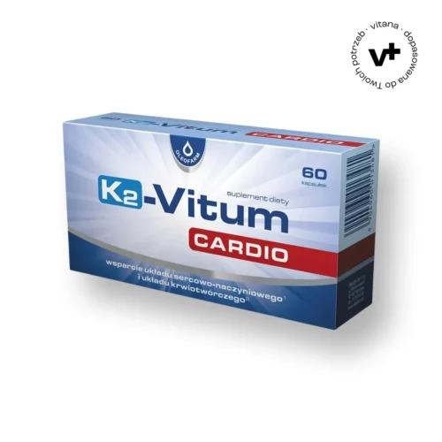 K2-Vitum Cardio - suplement diety z witaminą K, ekstraktem z głogu i minerałami dla wsparcia układu sercowo-naczyniowego, 60 kapsułek