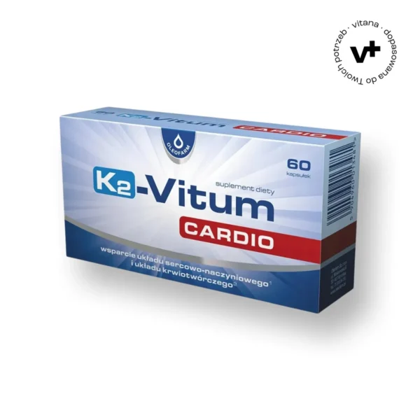 K2-Vitum Cardio - suplement diety z witaminą K, ekstraktem z głogu i minerałami dla wsparcia układu sercowo-naczyniowego, 60 kapsułek