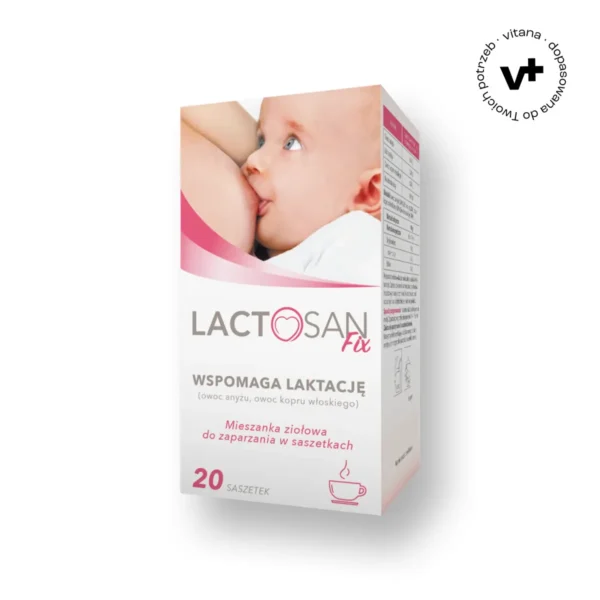 Lactosan Fix, mieszanka ziołowa do zaparzania z anyżem i koprem włoskim, wspierająca laktację u kobiet karmiących piersią – 20 saszetek