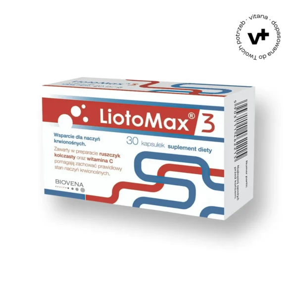 LiotoMax 3, 30 kapsułek - suplement diety wspierający naczynia krwionośne i mikrokrążenie