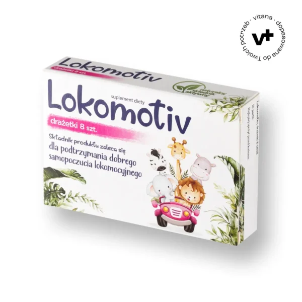 Lokomotiv z wyciągiem z imbiru – 8 drażetek na chorobę lokomocyjną, redukuje nudności i wymioty podczas podróży.