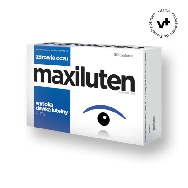 Maxiluten, luteina 24 mg w tabletce, 30 tabletek – suplement diety wspierający zdrowie oczu i ochronę wzroku