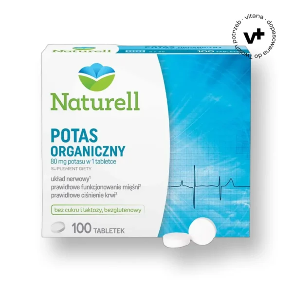 Naturell Potas organiczny - 100 tabletek wspierających układ nerwowy, mięśniowy i pracę serca