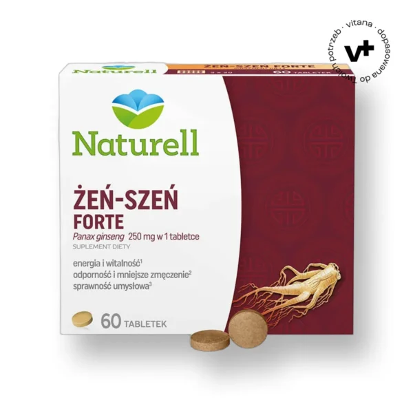 Naturell Żeń-szeń Forte - 60 tabletek wspomagających energię, witalność i funkcje poznawcze