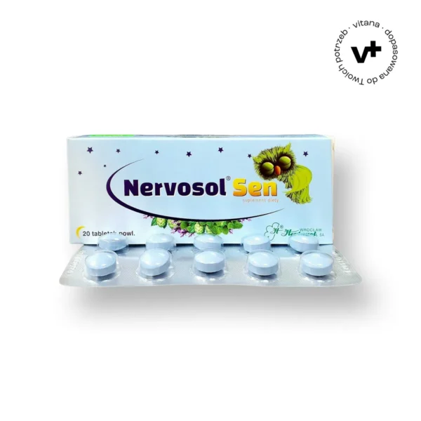 Nervosol Sen – suplement diety z wyciągiem z melisy, chmielu i lawendy wspierający zdrowy sen, 20 tabletek