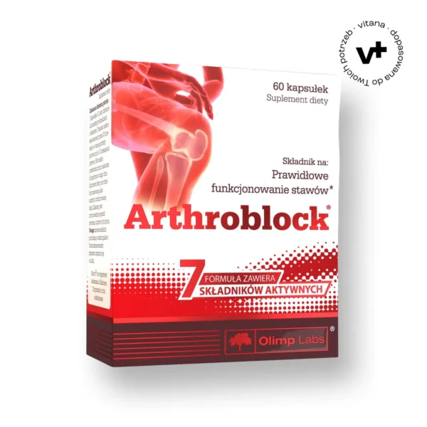 Olimp Arthroblock Forte, 60 kapsułek - suplement diety wspierający zdrowie stawów dla osób aktywnych, z nadwagą i seniorów