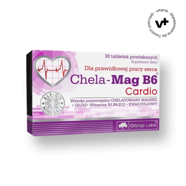 Olimp Chela-Mag B6 Cardio, 30 tabletek – suplement diety z magnezem i witaminą B6 wspierający zdrowie serca i układu krążenia