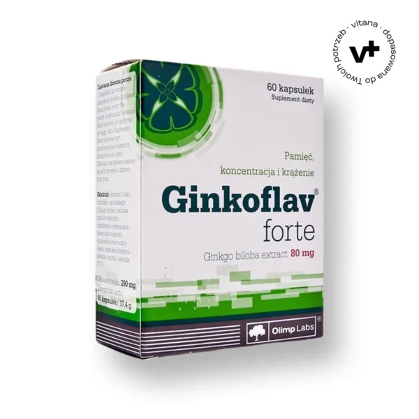 Olimp Ginkoflav Forte, 60 kapsułek – suplement diety wspierający funkcje poznawcze i mikrokrążenie mózgowe