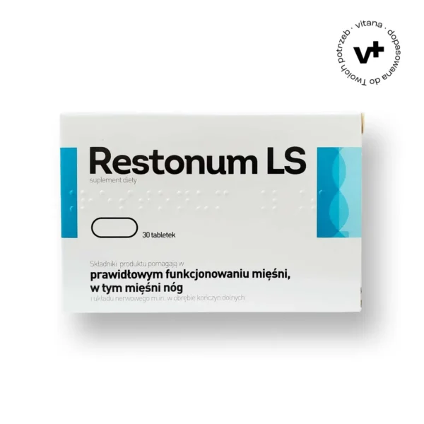 Restonum LS, 30 tabletek - suplement diety z magnezem, żelazem i witaminami dla energii i redukcji zmęczenia