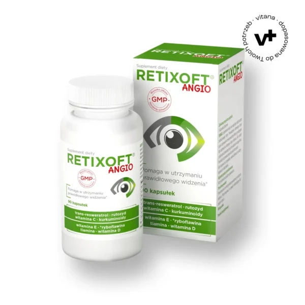 Retixoft Angio, 90 kapsułek – suplement diety wspierający zdrowie naczyń krwionośnych i oczu