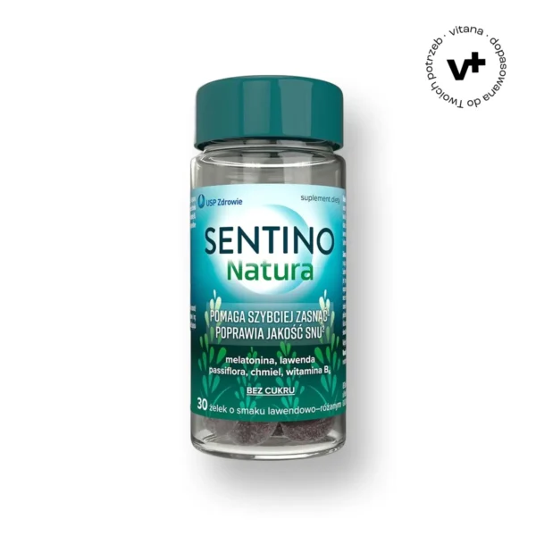 Sentino Natura - żelek o smaku lawendowo-różanym z melatoniną wspomagających zasypianie i poprawę jakości snu