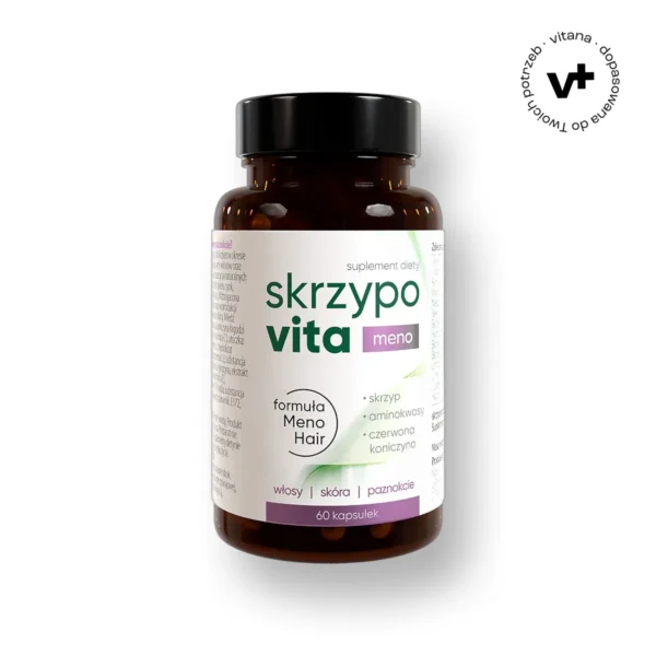 Suplement diety Skrzypovita Meno, 60 kapsułek - wsparcie dla kobiet w okresie menopauzy, wzmacnia włosy, skórę i paznokcie