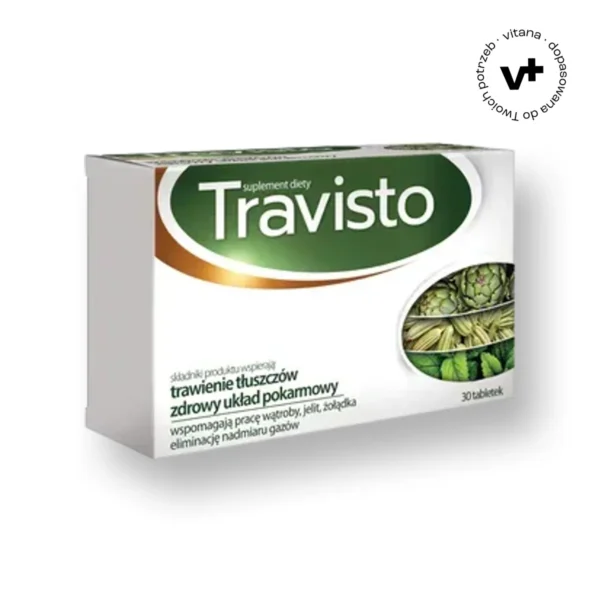 Travisto, 30 tabletek - suplement diety wspierający trawienie i funkcjonowanie układu pokarmowego
