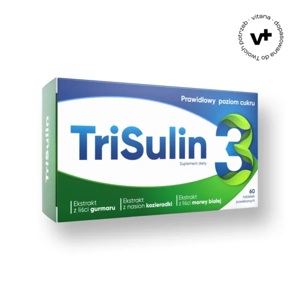 TriSulin - 60 tabletek powlekanych wspierających utrzymanie prawidłowego poziomu cukru we krwi