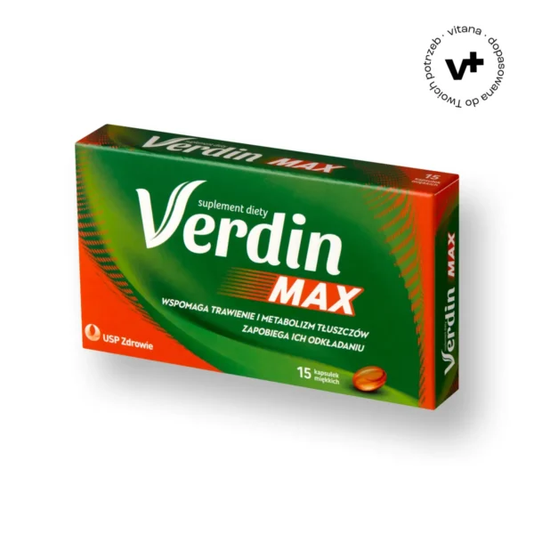 Verdin Max, 15 kapsułek miękkich – suplement diety wspierający funkcje wątroby i metabolizm tłuszczów