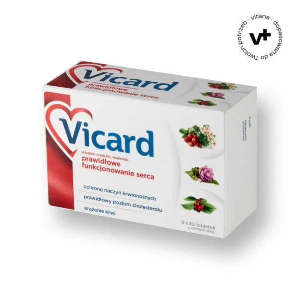 Vicard - suplement diety wspierający pracę serca i układu krążenia, 180 tabletek