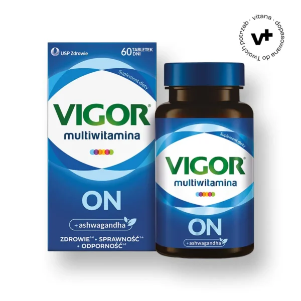 Vigor Multiwitamina ON - 60 tabletek dla mężczyzn, kompleksowe wsparcie odporności, energii i zdrowia serca
