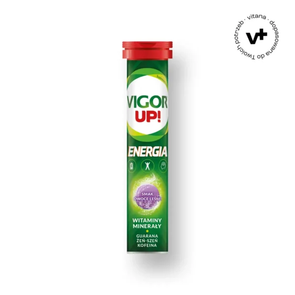 Vigor UP! Energia o smaku owoców leśnych, 20 tabletek musujących - suplement diety wspomagający redukcję zmęczenia i poprawę koncentracji